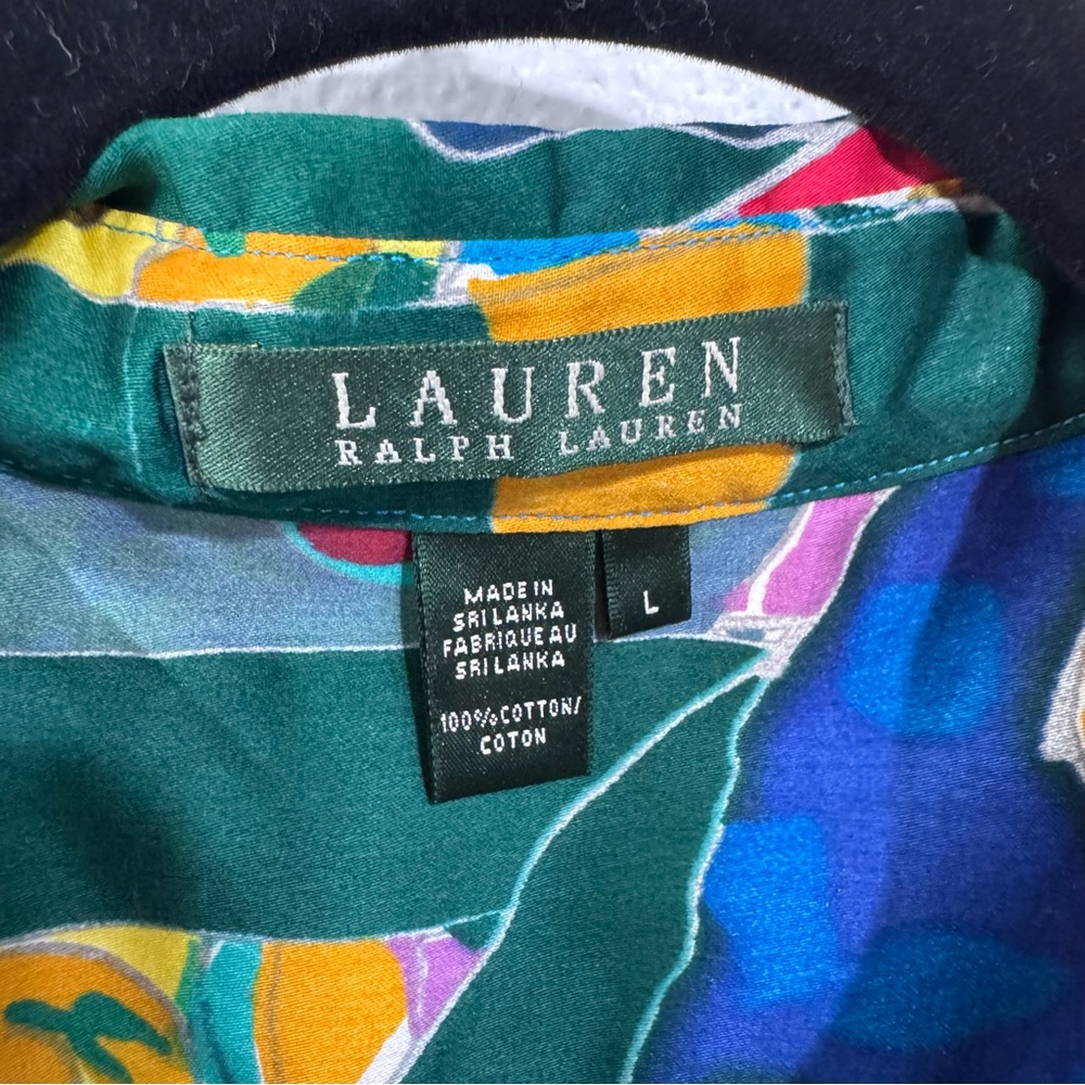 Ralph Lauren Green and Yellow Casual Button Down Shirt large - Picture 2 of 8